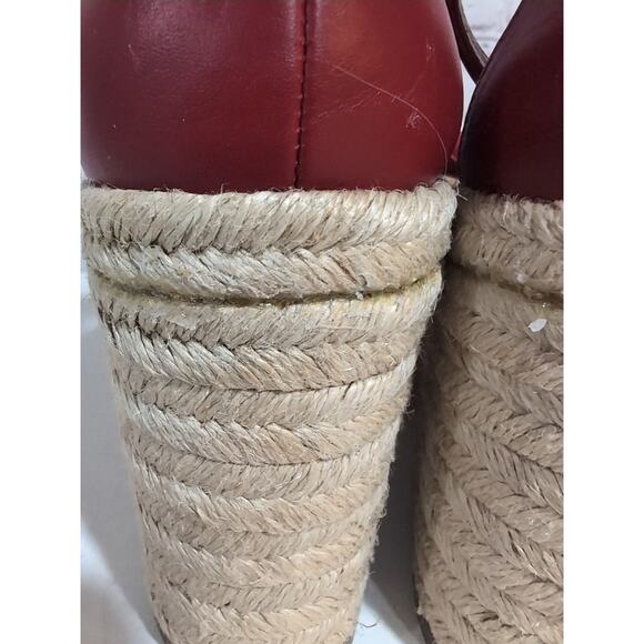 Valentino Garavani 40.5 Rosso Bow Suede Wedge Sandal Red Ankle Strap US 10.5 - Picture 8 of 16